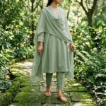 Farah Solid Lawn 3-Piece – Sage Green - Image 2