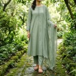 Farah Solid Lawn 3-Piece – Sage Green - Image 3