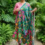 Printed Silk Dupatta – Floral Garden