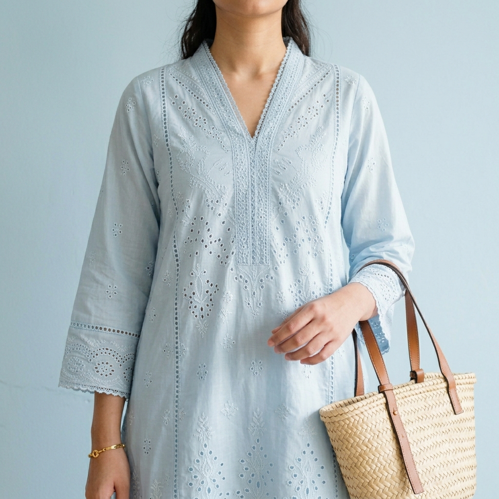 Woman_in_blue_embroidered_suit_202605241341 Laiba Embroidered Lawn Summer 2-Piece Set - Image 1