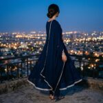 Farah Solid Chiffon 3-Piece – Midnight Blue - Image 3