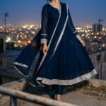Farah Solid Chiffon 3-Piece – Midnight Blue - Image 2