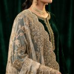 Embroidered Net Dupatta – Gold & Ivory