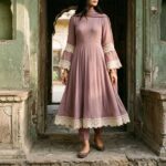 Georgette Frock with Lace Detailing