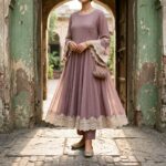 Georgette Frock with Lace Detailing - Image 2