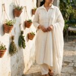 Farah Solid Cotton Shalwar Kameez – Ivory White